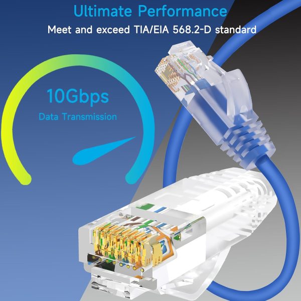 Lysymixs Cat6a Slim Ethernet Patch Cable 6 ft